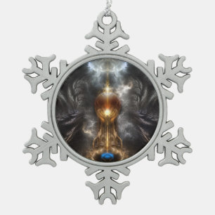 Sfeer Van Licht Fractale Kunst Tin Sneeuwvlok Orna Ornament