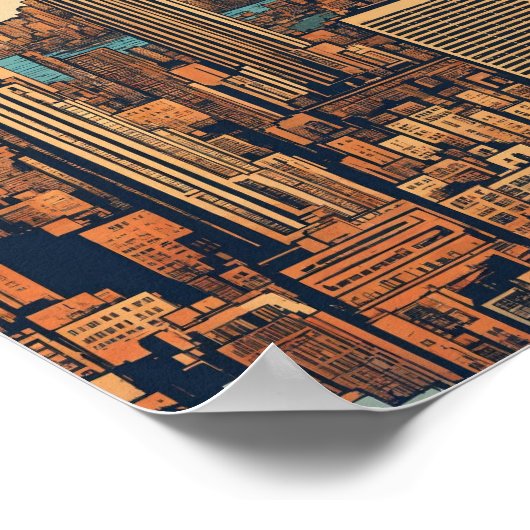 "Sfeer van New York City: Vector Art Capture" Poster (Hoek)