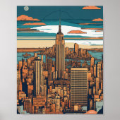 "Sfeer van New York City: Vector Art Capture" Poster (Voorkant)