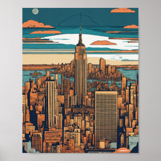"Sfeer van New York City: Vector Art Capture" Poster