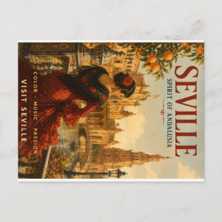 Sfeer van Sevilla in Andalusië Stijlvolle Stadspan Feestdagenkaart