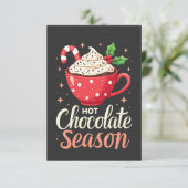 Sfeer van warme chocolade met Kerstliefhebbers  Bedankkaart (Staand voorkant)