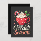 Sfeer van warme chocolade met Kerstliefhebbers  Bedankkaart (Voorkant / Achterkant)