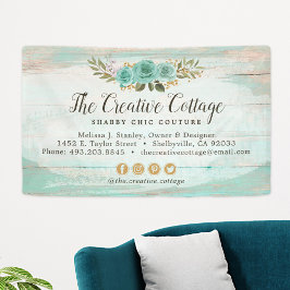 Sfeerarm cottage chic turquoise bloemmotief rustic spandoek