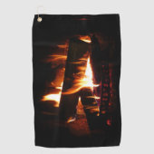 Sfeerbeeld van warme winterhaard golfhanddoek (Voorkant)