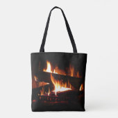 Sfeerbeeld van warme winterhaard tote bag (Achterkant)