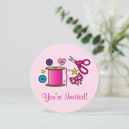 Sfeerfeest met naaicreaties kaart (Staand voorkant)