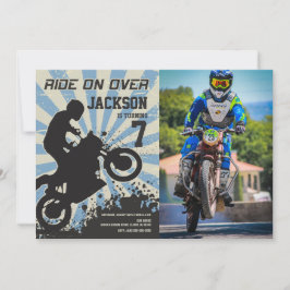 Sfeerfoto uitnodiging Dirt Bike verjaardag / Motoc