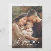 Sfeerfull script moderner kerstkaart met 2 foto (Voorkant)