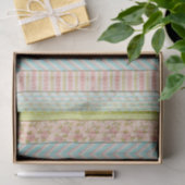 Sfeerige Cottage Chic Roze Bloem Rustieke Hout Tissuepapier (Geschenk)
