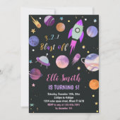 Sfeerkaart Galaxy Paarse Planeten Verjaardagsuitno Kaart (Voorkant)