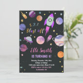 Sfeerkaart Galaxy Paarse Planeten Verjaardagsuitno Kaart (Staand voorkant)