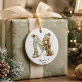 Sfeerlijke Fee Kerstmis Initiële Gepersonaliseerde Keramisch Ornament