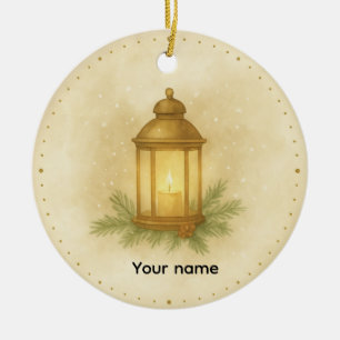 Sfeerlijke Lantaarn Winter Wandklok – MerryMist Wa Keramisch Ornament