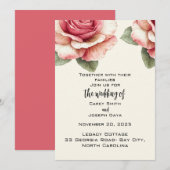 Sfeerloze Roze Rozen Bruiloft Kaart (Voorkant / Achterkant)