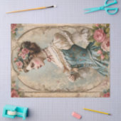 Sfeervol Antiek Victoriaanse Vrouw Tissuepapier (Craft)