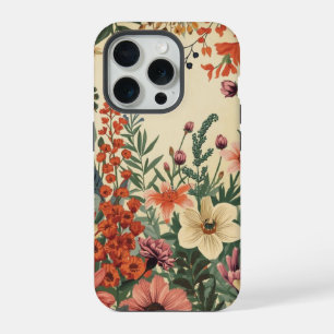 Sfeervol antiek wilde bloem chic iPhone 15 pro case