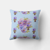 Sfeervol Blauw Bloemmotief kussen (Achterkant)