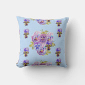 Sfeervol Blauw Bloemmotief kussen (Voorkant)