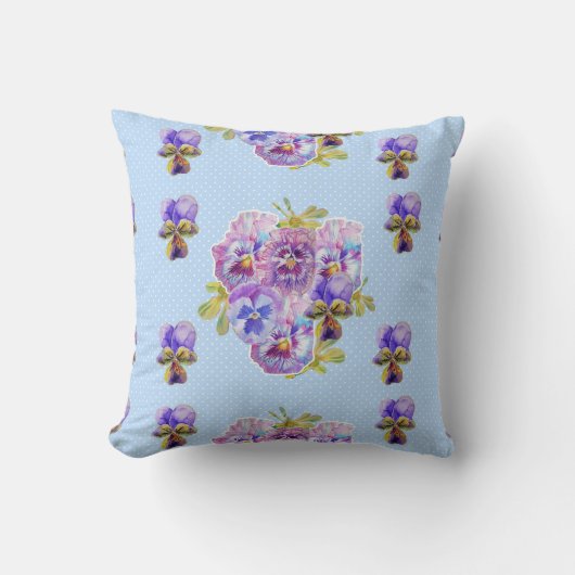 Sfeervol Blauw Bloemmotief kussen (Voorkant)