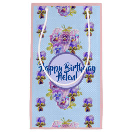 Sfeervol Blauw Stip Ditsy Bloemen Bloemstuk Cadeau Klein Cadeauzakje