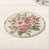 Sfeervol Bloemendesign Ronde Kartonnen Onderzetter (Gebogen)