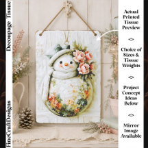 Sfeervol Bloemensneeuwman FT6R Decoupage