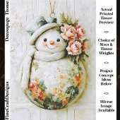 Sfeervol Bloemensneeuwman FT6R Decoupage Tissuepapier