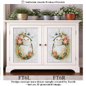 Sfeervol Bloemensneeuwman FT6R Decoupage Tissuepapier