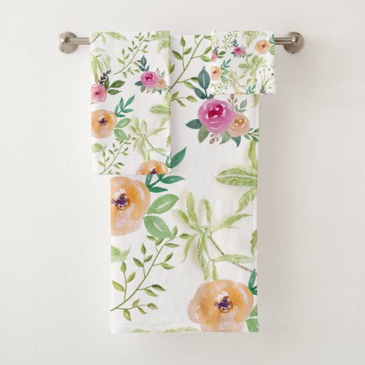 Sfeervol bloemmotief bad handdoek (Insitu)