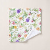 Sfeervol bloemmotief bad handdoek (Wasdoekje)
