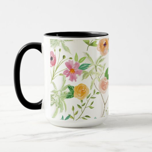 Sfeervol bloemmotief mok (Links)
