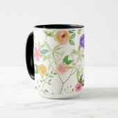 Sfeervol bloemmotief mok (Voorkant links)