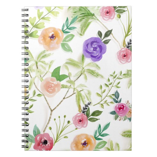 Sfeervol bloemmotief notitieboek (Voorkant)