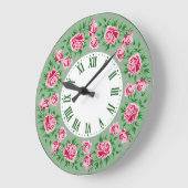 Sfeervol Franse vintage groene rode rozen Grote Klok (Hoek)