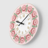 Sfeervol Franse vintage stoffige roze bloem Grote Klok (Hoek)
