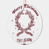 Sfeervol Kerstseizoen Vintage Keramisch Ornament (Links)