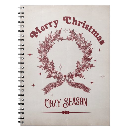 Sfeervol Kerstseizoen Vintage Notitieboek (Voorkant)