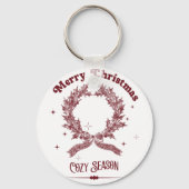 Sfeervol Kerstseizoen Vintage Sleutelhanger (Voorkant)