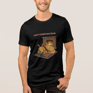 Sfeervol Kerstverhaal   Schattige slapende Golden  Tri-Blend Shirt