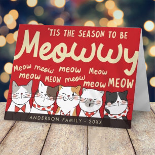Sfeervol om Meowww grappig te zijn Knuffelkatten d Feestdagen Kaart