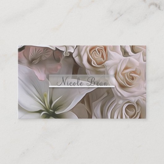 Sfeervol Roze Bloem Bruiloft Elegant Visitekaartje (Voorkant)