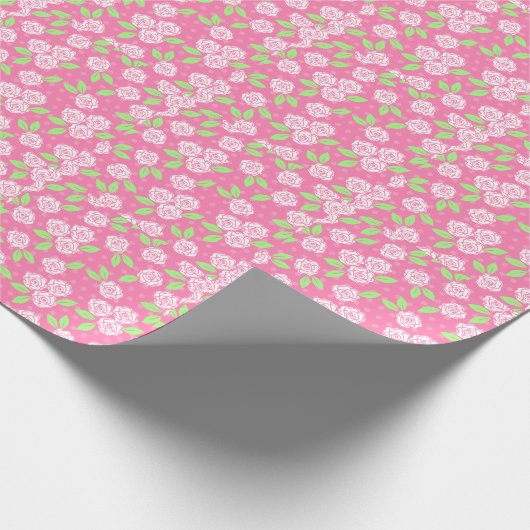 Sfeervol Roze Bloem Cadeaupapier (Hoek)