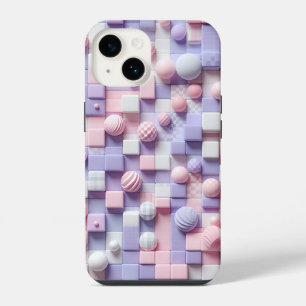 Sfeervol Roze Bloem Motief Hoesje - Lavendel iPhone 14 Hoesje