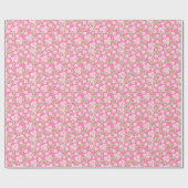 Sfeervol Roze Bloemmotief Cadeaupapier (Vlak)