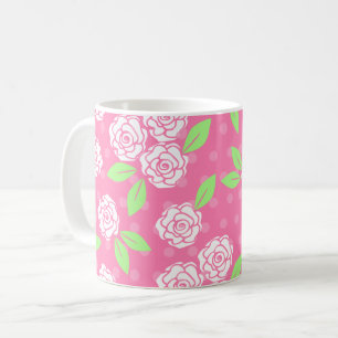 Sfeervol Roze Groene Bloemige Vrouwelijke Stijl Koffiemok