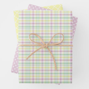 Sfeervol roze mintgroene strepenpatroon inpakpapier vel