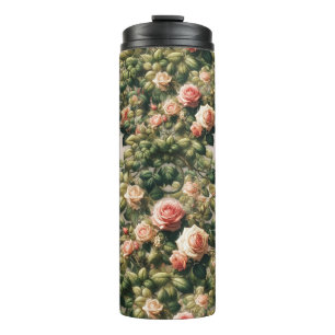 Sfeervol Roze Roos Wijnranken Bloem Elegant Thermosbeker