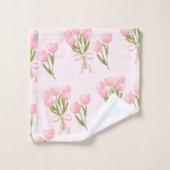 Sfeervol Roze Tulp Boeket Bloemen Bad Handdoek (Wasdoekje)