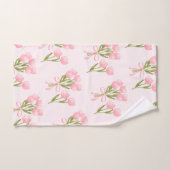 Sfeervol Roze Tulp Boeket Bloemen Bad Handdoek (Handdoek)